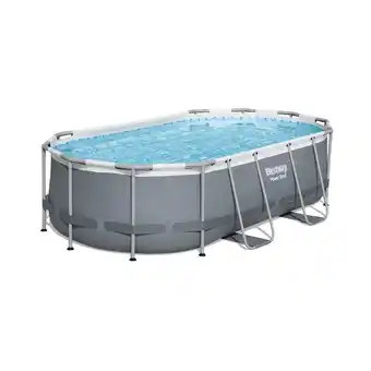 Piscina oval c/bomba bestway e escada 427x250x100cm