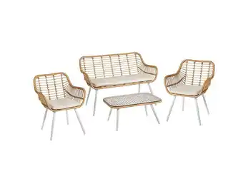 Conjunto sofás garden star em vime 4 pcs