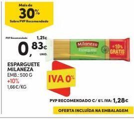 Continente Bom dia Esparguete milaneza promoção