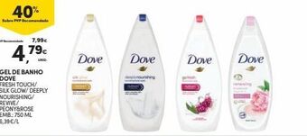 Continente Bom dia Gel de banho dove promoção