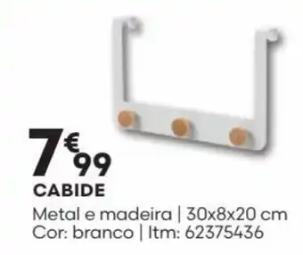 Bricomarché CABIDE Metal e madeira | 30x8x20 cm Cor: branco promoção