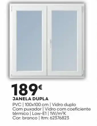 Bricomarché JANELA DUPLA PVC 100x100 cm promoção