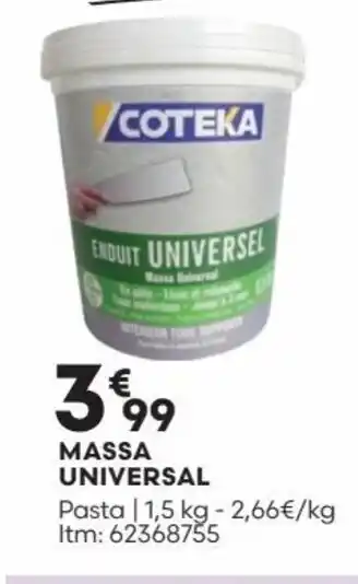 Bricomarché MASSA UNIVERSAL Pasta 1,5 kg promoção