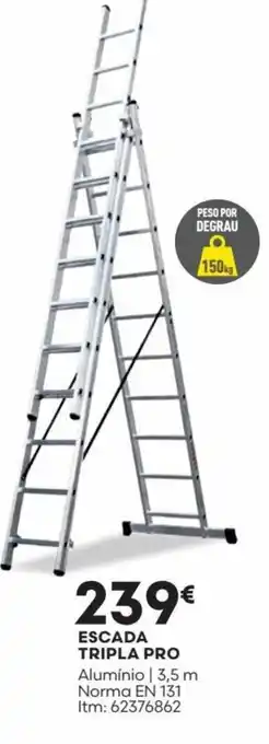 Bricomarché ESCADA TRIPLA PRO Alumínio | 3,5 m promoção