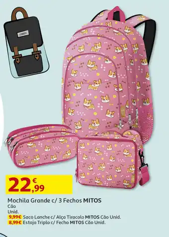 Auchan Mochila Grande c/3 Fechos Mitos promoção