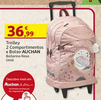 Trolley 2 Compartimentos e Bolso AUCHAN Bailarina Rosa