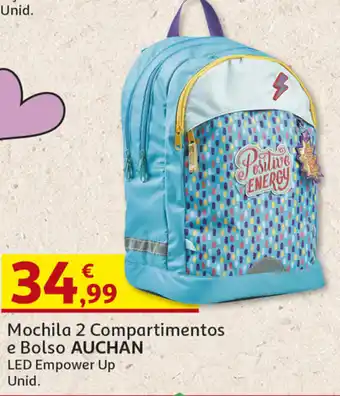 Mochila 2 Compartimentos e Bolso AUCHAN LED Empower Up