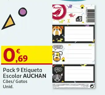Auchan Pack 9 Etiqueta Escolar AUCHAN Cães/Gatos promoção