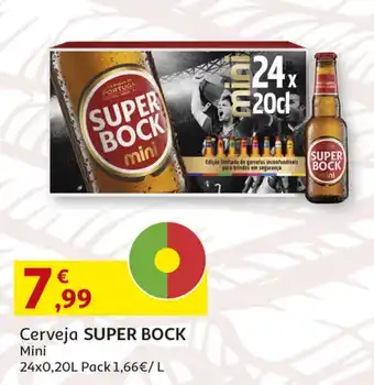 Auchan Cerveja SUPER BOCK Mini 24/0,20L promoção