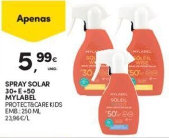 Continente SPRAY SOLAR 30+ E +50 MYLABEL PROTECT&CARE KIDS EMB.: 250 ML promoção