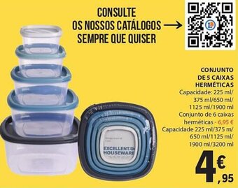 E.Leclerc CONJUNTO DE 5 CAIXAS HERMÉTICAS promoção