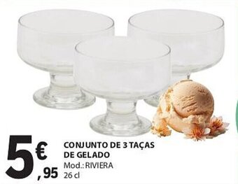 E.Leclerc CONJUNTO DE 3 TAÇAS DE GELADO promoção