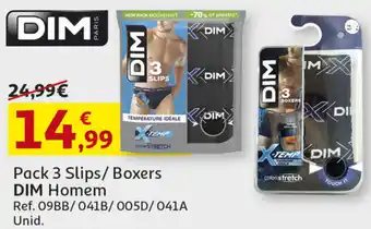 Auchan Pack 3 Slipps/ Boxers DIM Homem promoção