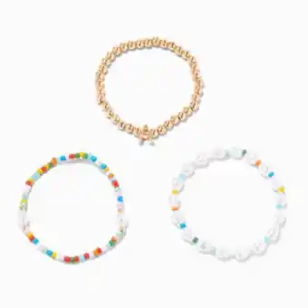 Claire's Gold beaded initial stretch bracelet set - a promoção