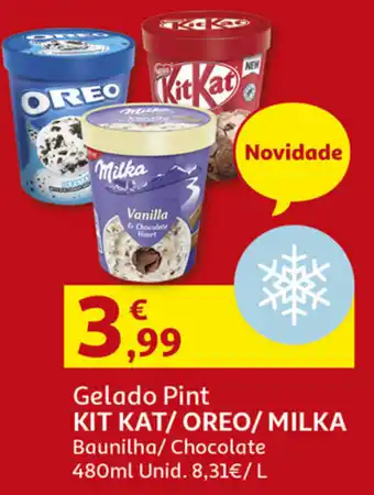 Auchan Gelado Pint Kit Kat/Oreo/MIlka promoção