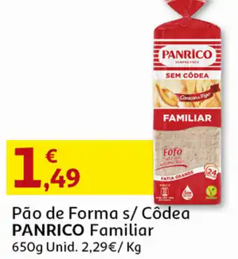 Auchan Pão de Forma S/Côdea Panrico Familiar 650g promoção