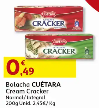 Auchan Bolacha Cuétara Cream Cracker 200g promoção
