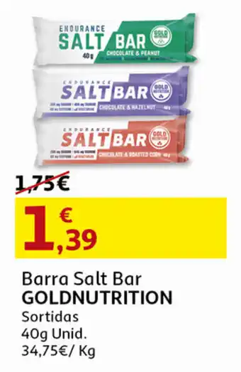 Auchan Barra Salt Bar Goldnutrition 40g promoção
