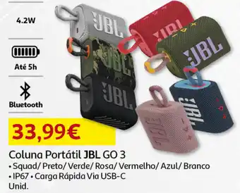 Auchan Coluna Portátil JBL GO3 promoção