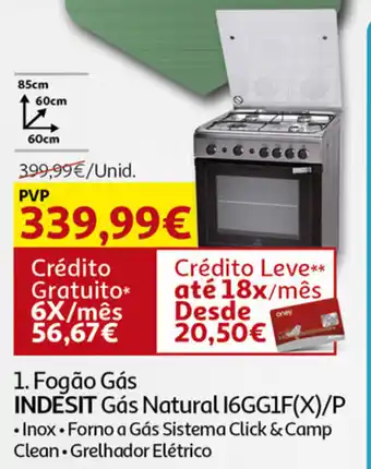 Auchan Fogão Gás INDESIT Gás Natural I6GG1F(X)/P promoção