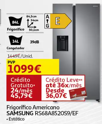 Auchan Frigorífico Americano Samsung RS68A8520S9/EF promoção