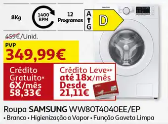 Roupa SAMSUNG WW80T4040EE/EP