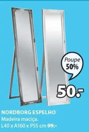 JYSK NORDBORG ESPELHO Madeira maciça. promoção