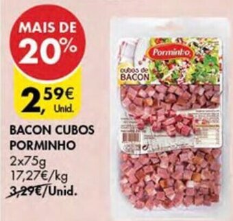 Pingo Doce BACON CUBOS PORMINHO 2x75g promoção