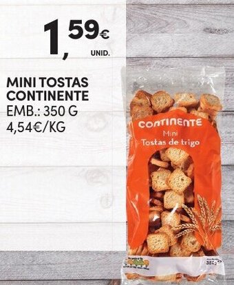 Continente Mini Tostas Continente 350g promoção