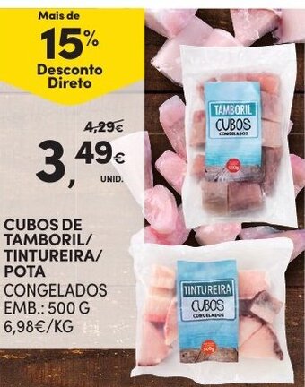 Continente Cubos de Tamboril/Tintureira/Pota 500g promoção
