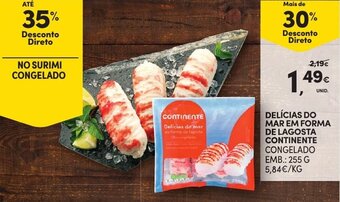 Continente Delícias do Mar em Forma de Lagosta Continente 255g promoção