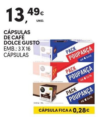 Continente Cápsulas de Café Dolce Gusto 3x16 capsulas promoção
