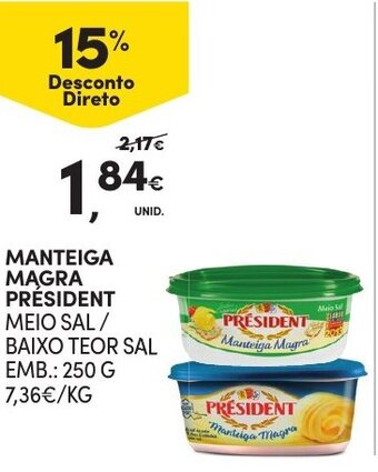 Manteiga Magra Président 250g
