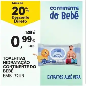 Continente Toalhitas Hidratação Continente do Bebé 72UN promoção
