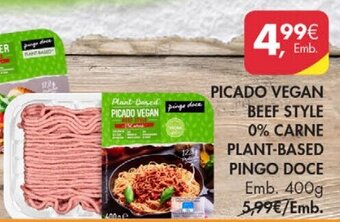 Pingo Doce Picado Vegan Beef Style 0% Carne Plant-Based Pingo Doce 400g promoção
