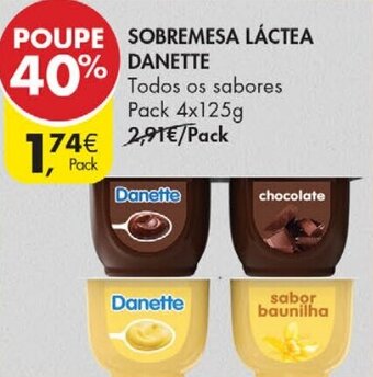 Pingo Doce Sobremesa Láctea Danette 4x125g promoção