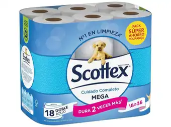 Auchan Papel higiénico scottex megarolo 18=36r promoção