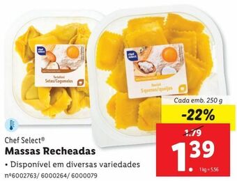 Lidl Massas chef select promoção