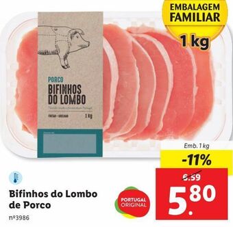 Lidl Lombo de porco promoção