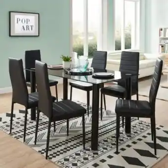 Homy Casa Pack mesa shade + 6 cadeiras zara ii (preto) promoção