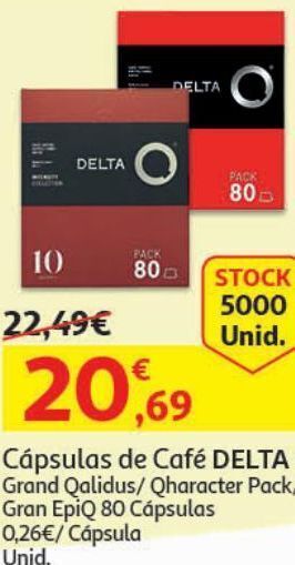 Auchan Cápsulas café delta q promoção