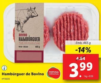 Lidl Hambúrguer bovino promoção