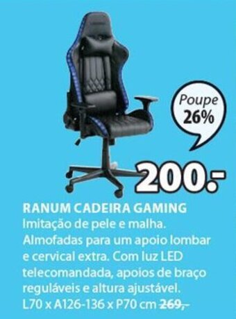 JYSK RANUM CADEIRA GAMING promoção