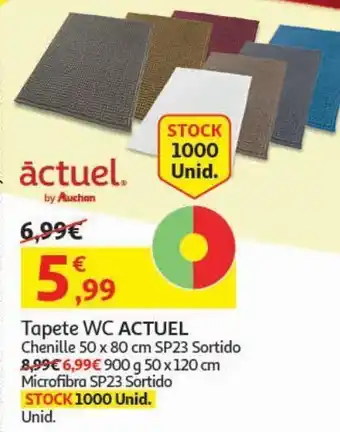 Auchan Tapete wc chenille actuel promoção
