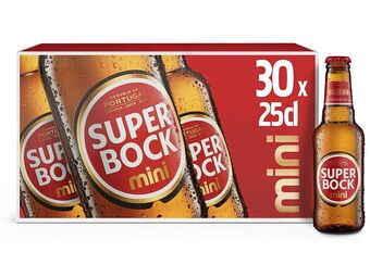 Cerveja super bock mini 30x0.25l