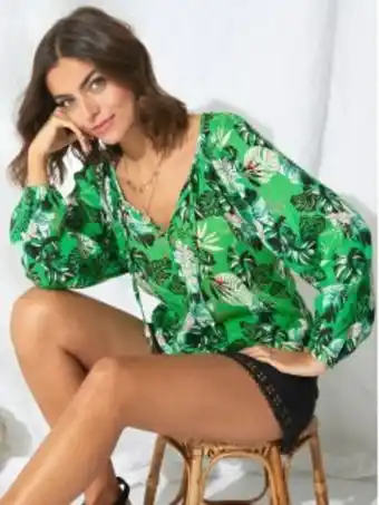Venca Blusa estampada de manga comprida promoção