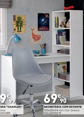 Bricomarché Secretária Com Estante 120x53x144cm promoção