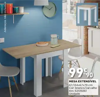 Bricomarché Mesa Extensível 67/134x67x79cm promoção