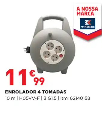 Bricomarché Enrolador 4 Tomadas 10m promoção
