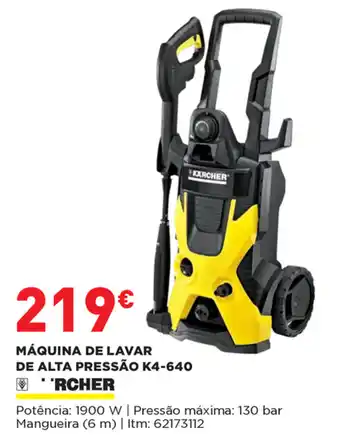 Bricomarché Máquina de Lavar de Alta Pressão K4-640 Rcher 1900W promoção